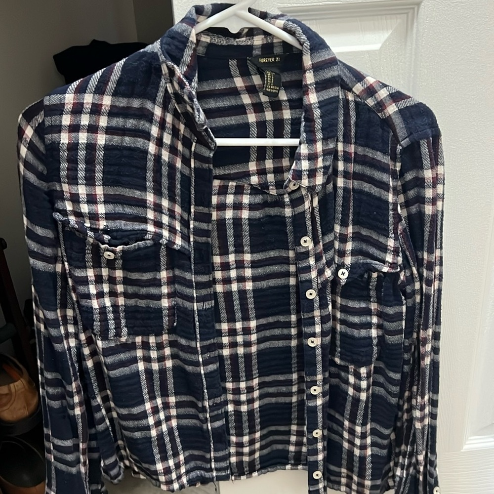 Forever 21 Plaid Button-up